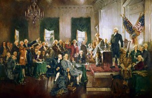 Howard Chandler Christy, „Scene at the Signing of the Constitution of the United States“, 1940 m.