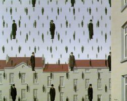 René Magritte „Golconde“ (fragmentas). 1953