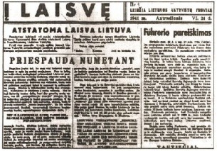 1941 m.  „Į Laisvę“